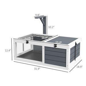 Habitat di tartaruga in legno grigio con portalampada per animali domestici mobili per la casa - Product Image 2