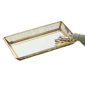 Bandeja de Servir de Acero Inoxidable y Vidrio de Primera Calidad para Postres y Chocolates, Fabricada con Vidrio Biselado de Alta Gama - Product Image 4