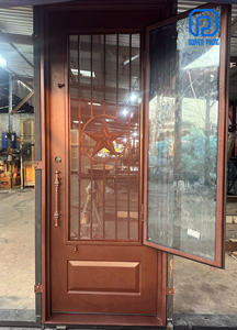 Puerta de Entrada de Hierro Forjado con Motivo de Estrella Arquitectónica 2026, Puerta Frontal de Seguridad Decorativa de Lujo Personalizada para Exteriores de Villas - Product Image 3