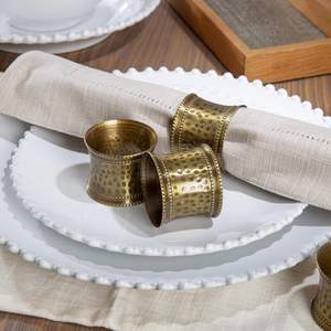 Anneaux de serviette en laiton faits à la main, décoration de table élégante pour les dîners, les mariages et les fêtes - Product Image 4