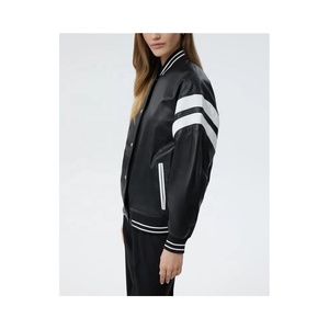 Oversized <b>Leather</b> Varsity <b>Jacket</b> Casual Zip Up Plus Size Varsity Bomber Womens <b>Leather</b> <b>Jackets</b> Oversized Bomber <b>Jacket</b> for Women - Product Image 5