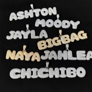 Mens Moissanite 925 Silver Hip Hop Letter Pendant Necklace Iced Out Custom <b>Name</b> <b>Chain</b> Luxury Statement Jewelry For Men Gifts - Product Image 6