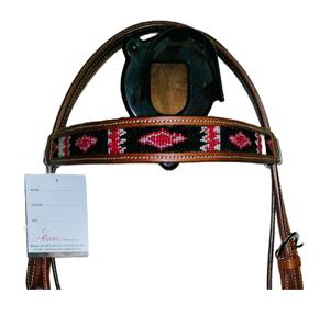 Venta al por mayor de cuero de calidad superior caballo occidental Headstall con cuentas ecuestre accesorio de equitación a precio competitivo - Product Image 2