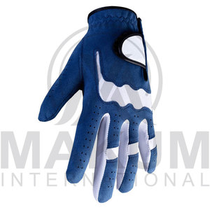 Gants de golf en microfibre bleue, respirants, à doigts entiers, unisexes, fermeture à enfiler - Product Image 3