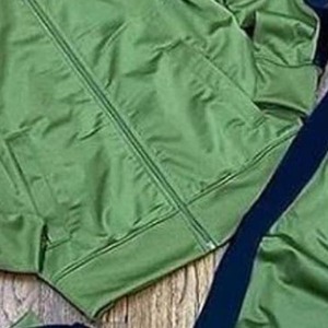 Unisex Green Tracksuit Solid Color Full Sleeve Zipper Closure Casual Wear Autumn Breathable Polyester Material Regular Fit - Product Image 3