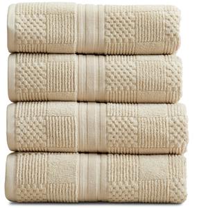 Toallas de Baño y Ducha Minimalistas con Borde Jacquard, Tejidas en Mezcla de Algodón, Ecológicas, Absorbentes, de Secado Rápido, Suaves, de Primera Calidad para Uso Hotelero - Product Image 3