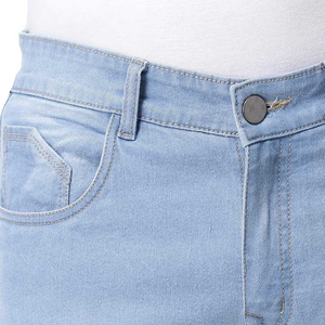 Pantalon en jean extensible coupe slim de qualité supérieure bleu ciel pour hommes, respirant, service OEM, vente en gros - Product Image 5