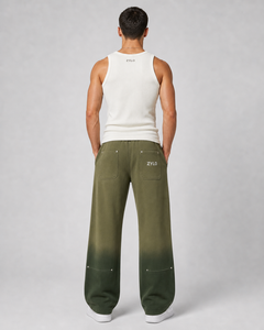 Wholesale Custom Washed Canvas Heavyweight Casual Men's Jogger Pants 100% Cotton Breathable Eco-Friendly Quick Dry <b>Drawstring</b> - Product Image 4