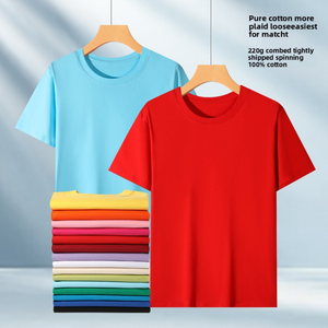 เสื้อยืดคอกลมผ้าฝ้ายถักน้ำหนัก 220 กรัม ทรงปกติสำหรับผู้ชาย ขายส่ง เสื้อเปล่าเนื้อหนา แห้งเร็ว ระบายอากาศได้ดี พร้อมสกรีนลาย - Product Image 5