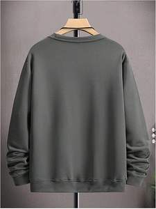 Sudaderas de Cuello Redondo para Hombre, Bordadas, 100% Algodón, Estilo Vintage, Holgadas, de Manga Larga para Invierno - Product Image 3