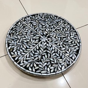 Premium Blur Resin Inlay Coffee Tray with <b>Mosaic</b> Border Handmade Decorative Accent for Coffee Table and Dining Decor - Product Image 3