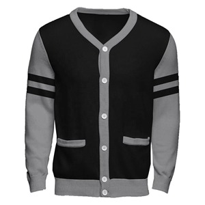 Cárdigan de Punto Unisex Personalizado con Cuello en V para Otoño e Invierno, Color Sólido, Botones al Frente, Estilo Escolar, Casual, Cálido, Suave y Cómodo - Product Image 1