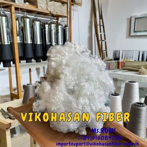 3D HCS White Hollow Conjugated Siliconized Polyester Staple Fiber Grade Vikohasan Manufacturer GRS OEKO-<b>TEX</b> Certified Fiber - Product Image 5