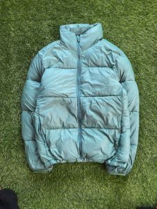 Blouson matelassé chauffant unisexe blanc, col montant, fermeture éclair, coupe-vent, décontracté, pour l'hiver, rembourrage en polyester, devant standard - Product Image 5