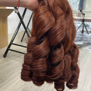 Paquet brun et fermeture de cheveux humains bruts Texture bouclée rebondissante cheveux humains qualité de luxe Super Double dessiné - Product Image 6