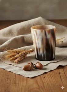 Verre à shot artisanal MUAWIYAH en corne de bœuf de haute qualité, style américain, véritable luxe, couleur naturelle unique, idéal pour les fêtes - Product Image 5
