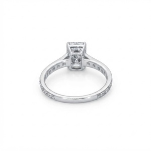 IGI Certified Emerald & Round Cut Lab Created Diamond Engagement <b>Ring</b> 10K 14K 18K Solid Gold Elegant Bridal <b>Proposal</b> Jewelry - Product Image 3
