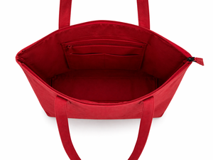 300GSM Red Canvas <b>Tote</b> Bag Large Capacity Eco Friendly Reusable Shopping Bag Custom Logo <b>Zip</b> Closure Heavy Duty Wholesale - Product Image 4