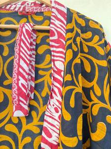 Bata Kimono de Algodón 100% Tejido con Estampado de Dibujos Animados para Mujer, Camisón de Verano Hecho a Mano, Cuello en V, Cintura Elástica, Largo Completo, Suave - Product Image 3