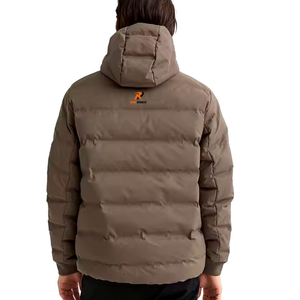 Chaqueta acolchada personalizada, chaqueta acolchada con relleno de plumón, chaqueta acolchada con cuello alto y capucha para invierno, servicio OEM. - Product Image 6
