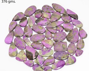 Lot de cabochons en Atlantisite naturelle, mélange de serpentine verte et violette, stichtite, pierres précieuses polies, pierres en vrac pour la fabrication de bijoux - Product Image 3