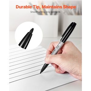 Lot de 36 stylos marqueurs noirs à pointe fine, encre permanente à séchage rapide et résistante à la décoloration, pour plastique et papier, ensemble pour un usage quotidien - Product Image 3