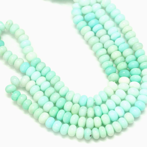 ลูกปัดโอปอลสีเขียวทะเลทรงรอนเดลล์: อัญมณีคุณภาพระดับ AAA, ความยาว 16 นิ้ว - Product Image 3