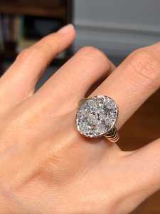Signet Special Design Oval Cut Diamond Bezel Set Rose Gold Plated 14K Solid Lab Grown Wedding <b>Ring</b> for Girlfriends - Product Image 5