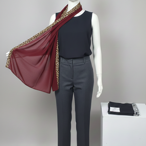 Hiyab de Viscosa AHE Zubda al por Mayor, con Estampado Digital de Tigre Cosido, para Invierno |   Bufanda de color sólido duradera de longitud media para mujer - Product Image 5