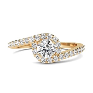 Diamond Shoulder <b>Set</b> <b>Ring</b> With Matching Band 0.80 Ct Lab Grown Diamond In 18K <b>Gold</b> Platinum - Product Image 2