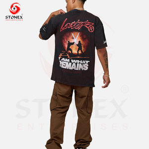 Nouveau T-shirt Homme Oversize Tendance Printemps-Été, Luxe, Mode, Uni, Manches Courtes, Imprimé, Décontracté, 100% Coton - Product Image 4