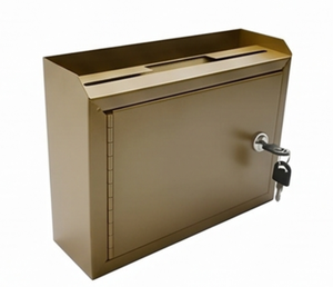 Boîte aux lettres murale élégante en métal galvanisé avec serrure à clé, finition thermolaquée pour un rangement sécurisé des documents - Product Image 1