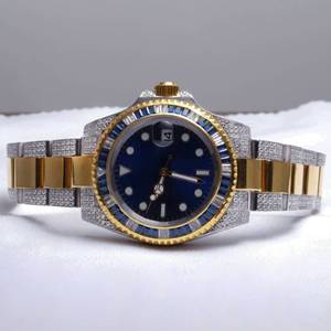 RB Gems Unisexe Montre Mécanique De Luxe Moissanite Diamant Style Unique Boîtier En Acier Inoxydable Coloré ETA Analogique Phase De Lune Verre - Product Image 3