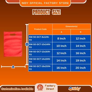 Sac de courses non tissé NIDY Plain D Cut 22,86x30,48 cm, sac de transport réutilisable pour le commerce de détail, les supermarchés et l'emballage. - Product Image 5