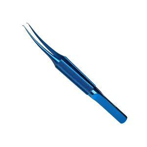 Pinzas Corneales Profesionales con Plataforma de Ligadura de 0.12 mm, Titanio Azul, Instrumento Quirúrgico Oftálmico Manual - Product Image 5