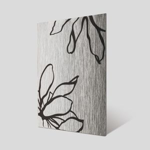 แผงโลหะสี่เหลี่ยมลายดอกไม้สีดำตกแต่งผนังภายในแบบอาร์ตเดคโคสำหรับแขวนห้องนอนดีไซน์รูปพืช - Product Image 6