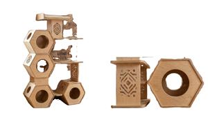 Torre de Madera Grabada a Mano para Gatos con Rascador de Sisal, Condominio Moderno para Gatos, Mueble Multinivel para Gatos, Torre de Escalada para Mascotas - Product Image 1