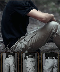Double Safe Custom Casual Multi Pocket Straight Outdoor Cargo Pants <b>Men's</b> Elastic Tactical Pants For <b>Men</b>' Pants - Product Image 6