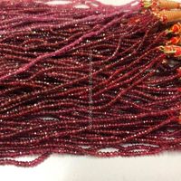 Hilo de cuentas de piedras preciosas Rondelle facetadas de espinela roja Natural de 2mm y 4mm al mejor precio al por mayor de la tienda del proveedor en línea directo ahora