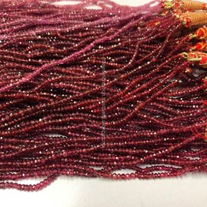 Hilo de cuentas de piedras preciosas Rondelle facetadas de espinela roja Natural de 2mm y 4mm al mejor precio al por mayor de la tienda del proveedor en línea directo ahora - Product Image 2