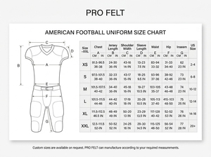 Pro Felt Custom Sportswear Clothing Manufacturer American Football Uniforms Padded Safety Practice Outdoor Apparel Football Kits - Product Image 6