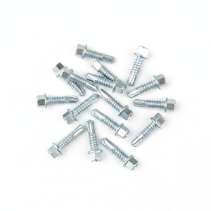 Vis autoperceuses à tête hexagonale métriques en acier classe 8.8 zinguées à filetage grossier - Product Image 1