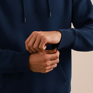 Sweat à capuche à épaules tombantes et manches longues pour hommes, meilleur fabricant et fournisseur, style streetwear, sweats à capuche pour hommes en couleur unie - Product Image 5
