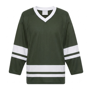 Jersey de Hockey sobre Hielo Verde Oliva Personalizado al por Mayor, Nombre del Equipo Personalizado, Jersey Deportivo Transpirable para Hombre, Ropa Deportiva de Alta Calidad - Product Image 1