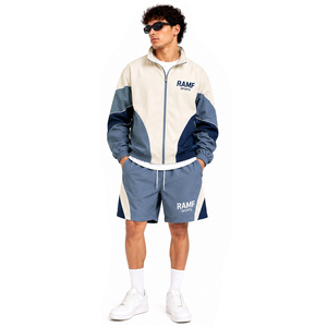 Conjunto de Chaqueta Cortavientos Personalizada de Alta Calidad para Hombre, Sudadera con Cremallera Lateral, Conjunto Corto de Chaqueta Cortavientos de Nailon con Cremallera y Pantalones Cortos - Product Image 3