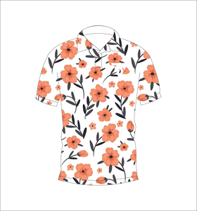 Men’s White <b>Orange</b> Floral Print <b>Polo</b> Shirt Short Sleeve Casual Summer Fashion Golf T Shirt - Product Image 4
