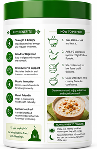 Polvo de Talbina Premium 200g con Leche de Cebada Tostada e Ingredientes Naturales Ricos en Nutrientes para la Digestión, Energía y Bienestar Diario - Product Image 3
