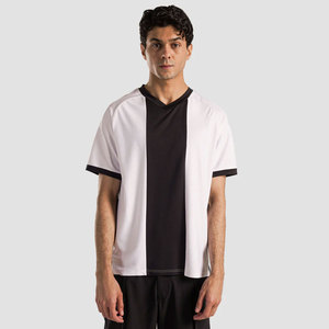 Maillot de football pour hommes à manches courtes, col en V, couleur contrastée, haut de sport, tenue d'équipe personnalisée - Product Image 4