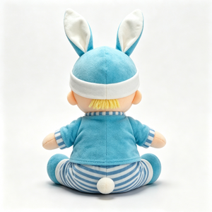 customized Blue bunny baby rag doll plush <b>toy</b>,toddler <b>soft</b> comfort doll, plush baby doll with bunny ear hat,<b>stuffed</b> bedtime doll - Product Image 3