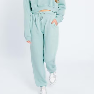 Custom Logo Unisex Sweatsuit Workout Fitness Fleece Plus Size Hoodie and Jogger <b>Tracksuit</b> for Women - Product Image 4
